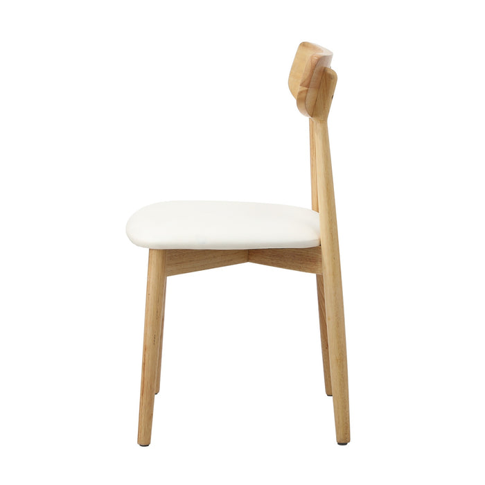 4X Dining Chairs Kitchen Chair Pu Leather Solid Wood Cafe Lounge Beige