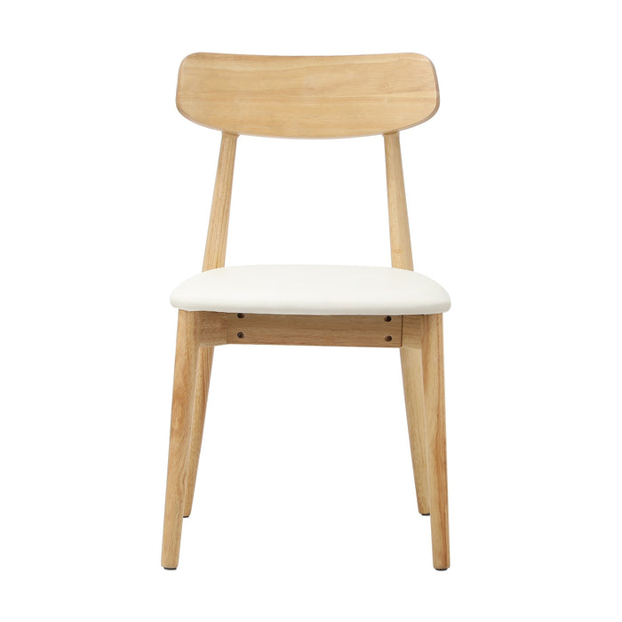 6X Dining Chairs Kitchen Chair Pu Leather Solid Wood Cafe Lounge Beige