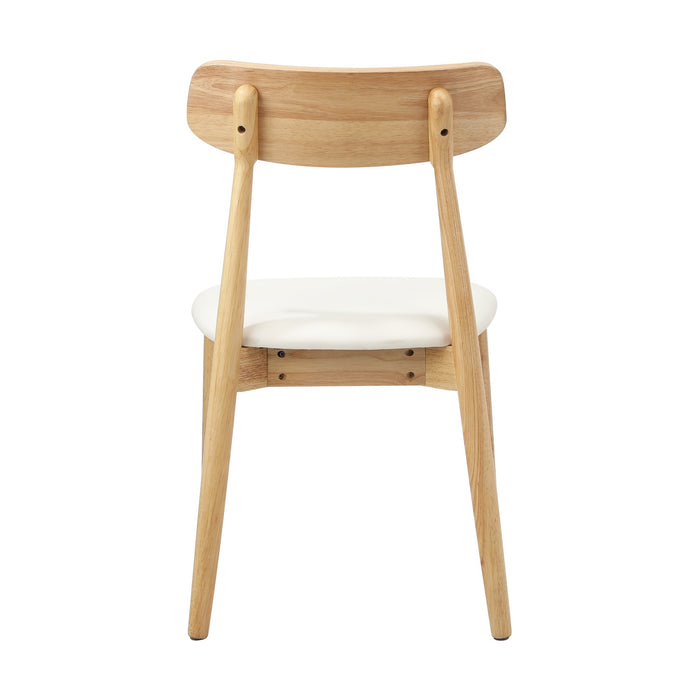 6X Dining Chairs Kitchen Chair Pu Leather Solid Wood Cafe Lounge Beige