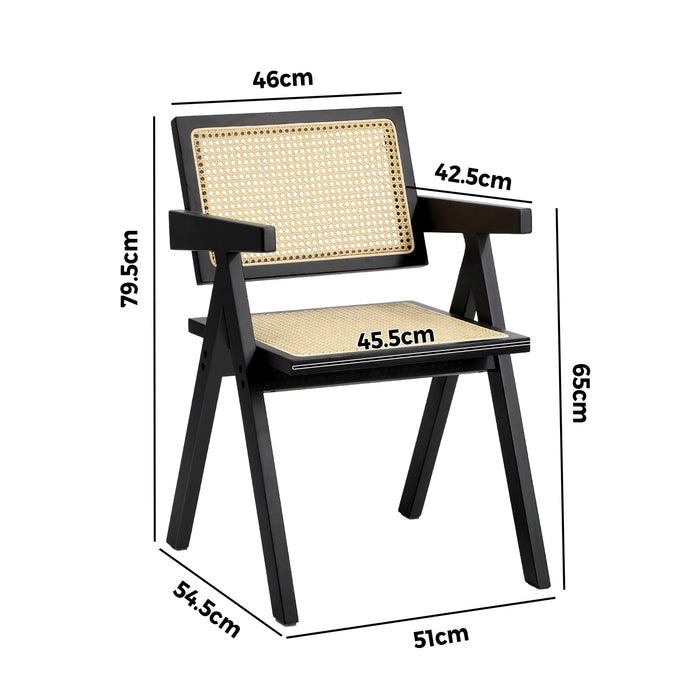 Dining Chairs Rattan Chair Wooden Accent Chair Balck