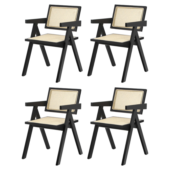 Dining Chairs Rattan Chair Wooden Accent Chair Balck