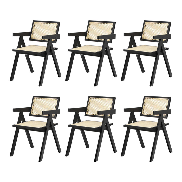 Dining Chairs Rattan Chair Wooden Accent Chair Balck