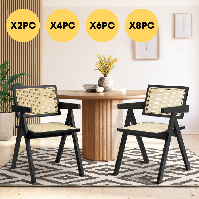 Dining Chairs Rattan Chair Wooden Accent Chair Balck