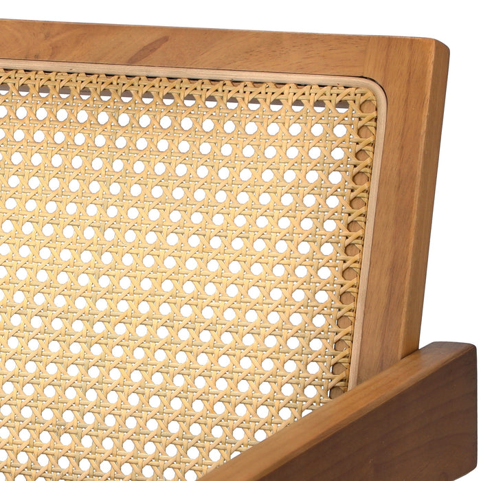 2X Dining Chairs Rattan Chair Wooden Accent Chair Walnut