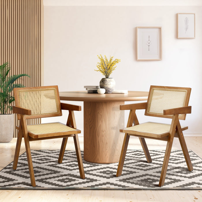 Dining Chairs Rattan Chair Wooden Accent Chair Walnut