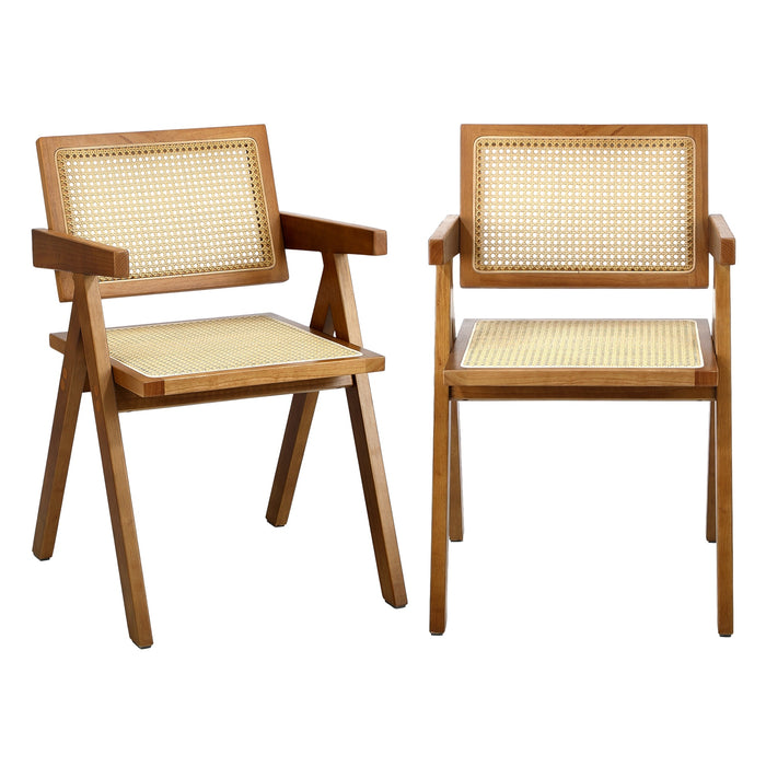 Dining Chairs Rattan Chair Wooden Accent Chair Walnut