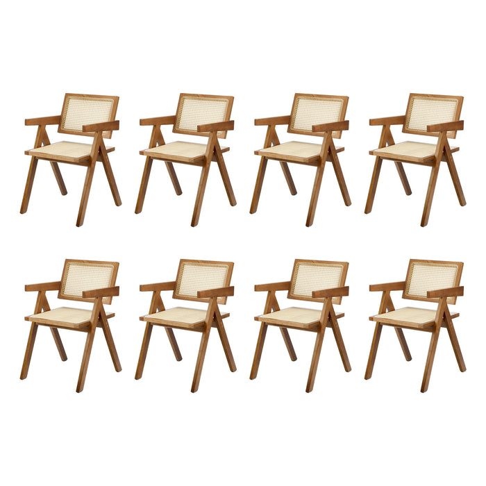 Dining Chairs Rattan Chair Wooden Accent Chair Walnut