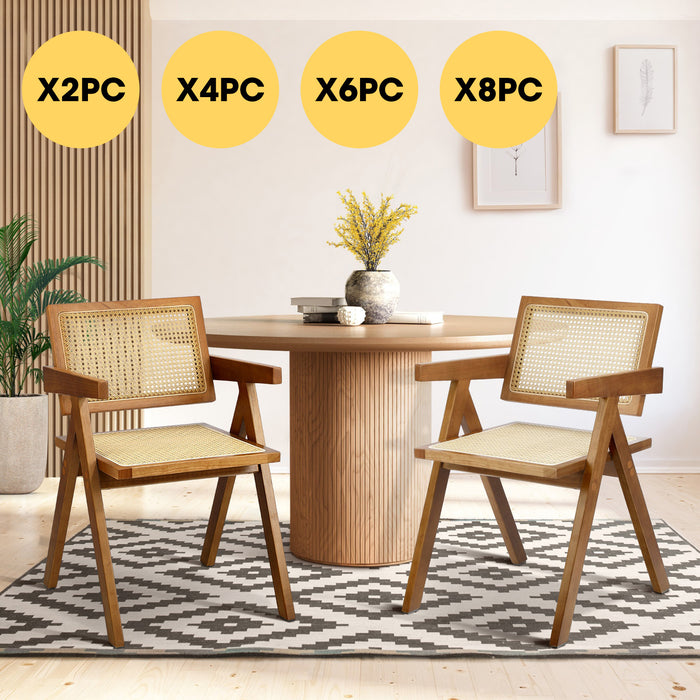 Dining Chairs Rattan Chair Wooden Accent Chair Walnut