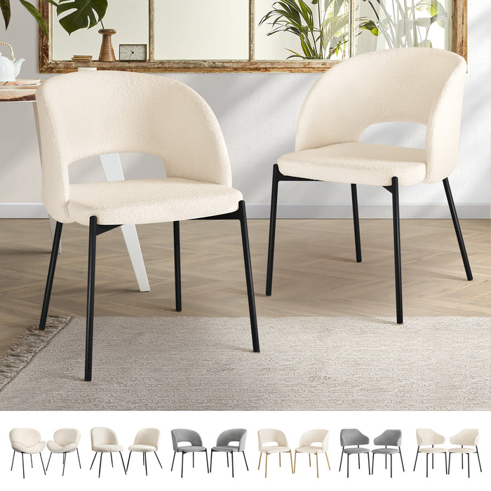 2X Dining Chair Accent Chairs Tub Armchairs Sherpa 4 Style