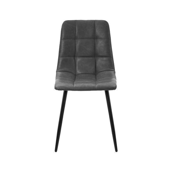 4X Padded Dining Chairs Kitchen Pu Leather Seat Retro Grey