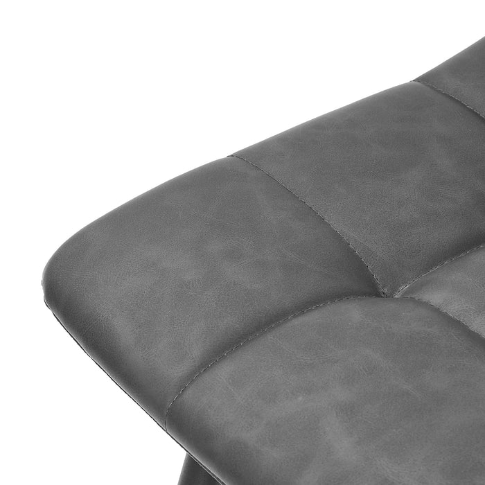 4X Padded Dining Chairs Kitchen Pu Leather Seat Retro Grey