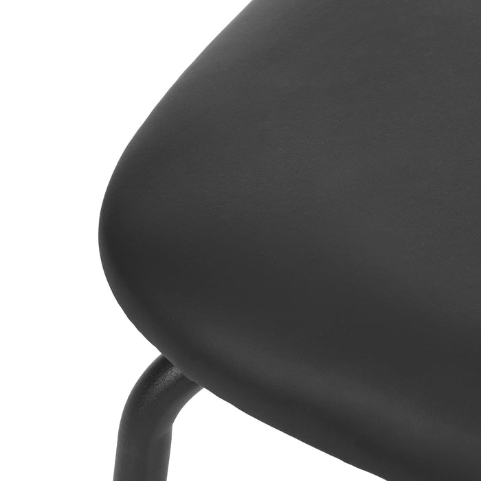 Set Of 4 Dining Chairs Pu Leather Padded Seat Black