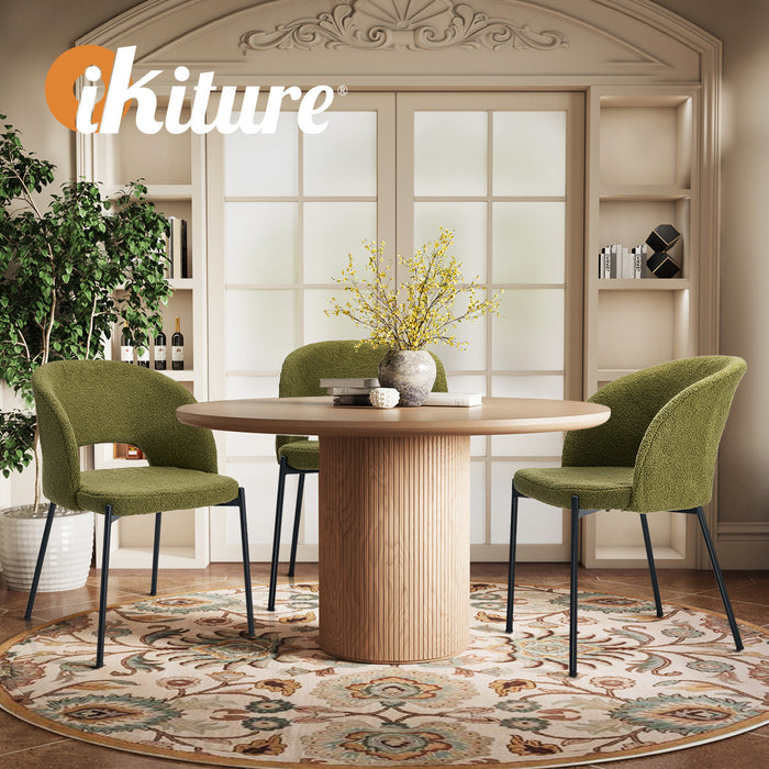 8X Armchair Dining Chair Accent Chairs Tub Armchairs Sherpa Green & Black