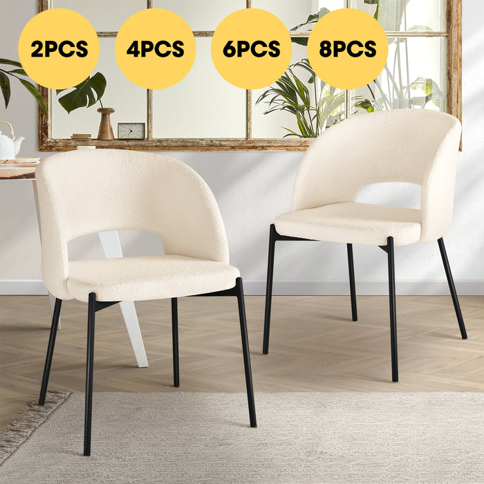 Armchair Dining Chair Accent Chairs Tub Armchairs Sherpa White & Black