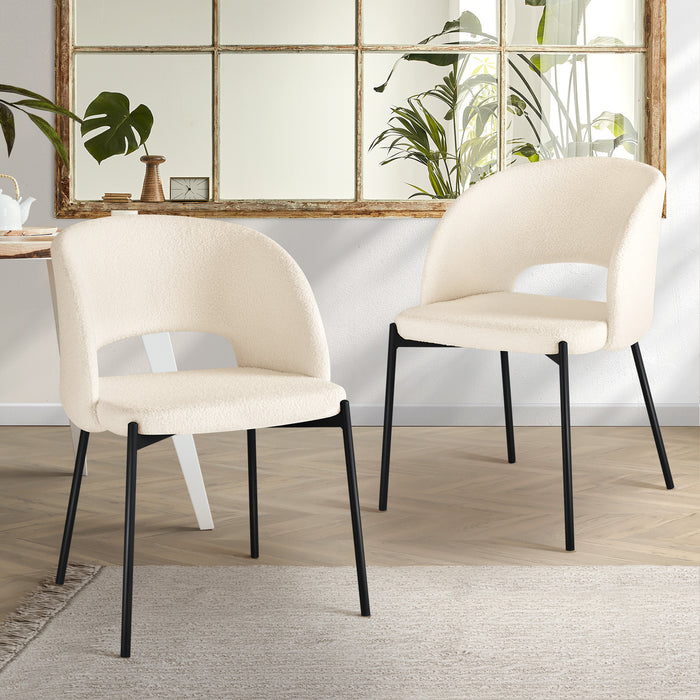 2X Dining Chair Accent Chairs Tub Armchairs Sherpa 4 Style