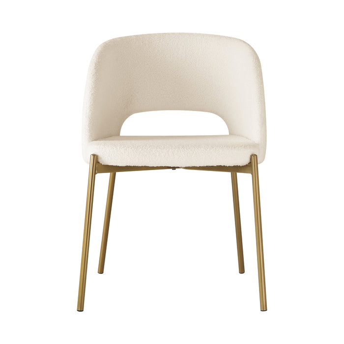 Armchair Dining Chair Accent Chairs Tub Armchairs Sherpa White & Gold