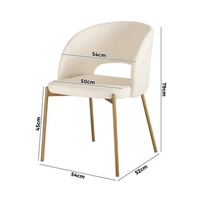 Armchair Dining Chair Accent Chairs Tub Armchairs Sherpa White & Gold