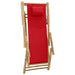 Deck Chair Bamboo and Canvas Red Tonpki