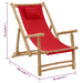 Deck Chair Bamboo and Canvas Red Tonpki