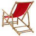 Deck Chair Bamboo and Canvas Red Tonpki