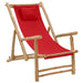 Deck Chair Bamboo and Canvas Red Tonpki