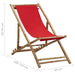 Deck Chair Bamboo and Canvas Red Totbxb