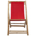Deck Chair Bamboo and Canvas Red Totbxb