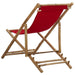 Deck Chair Bamboo and Canvas Red Totbxb