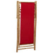 Deck Chair Bamboo and Canvas Red Totbxb