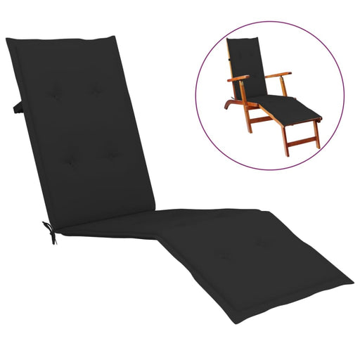 Deck Chair Cushion Black (75+105)x50x3 Cm Toaonb