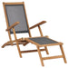 Deck Chair with Footrest Solid Teak Wood Black Aiaob