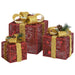 Decorative Christmas Gift Boxes 3 Pcs Red Outdoor Indoor