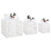 Decorative Christmas Gift Boxes 3 Pcs Silver Outdoor Indoor