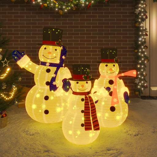 Decorative Christmas Snowman Family Figures With Led Luxury