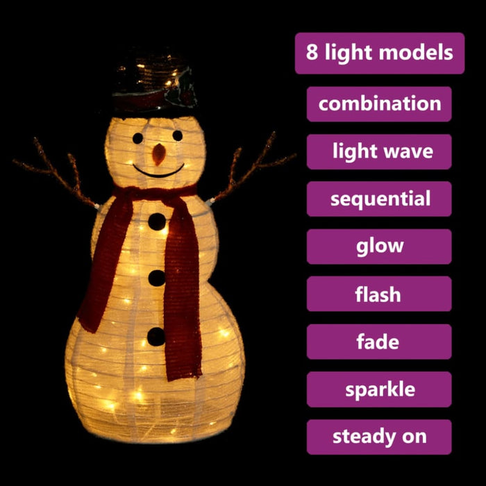 Decorative Christmas Snowman Figure With Led Luxury Fabric
