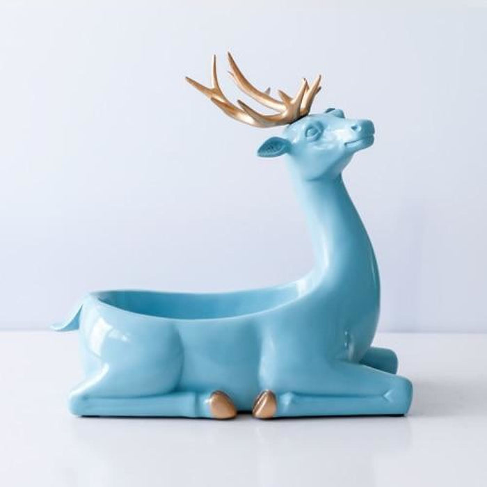 Deer Figurines Desktop Key Phone Storage Box for Living Room