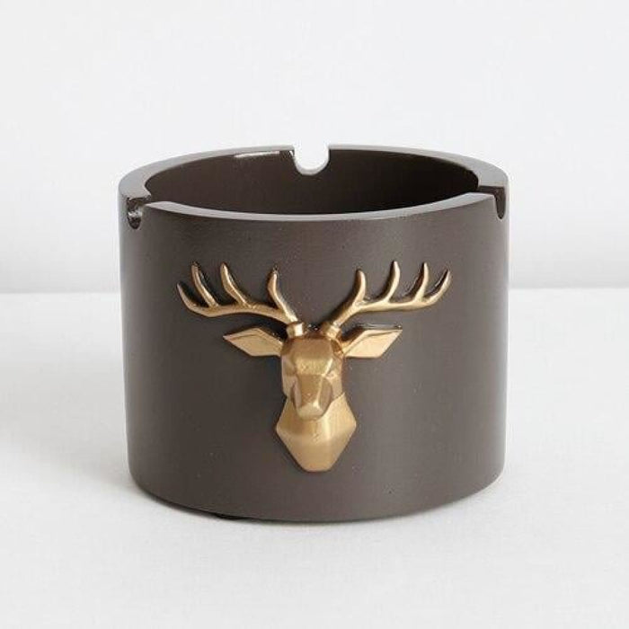 Deer Head Pattern Windproof Ashtray for Home Office Hotel
