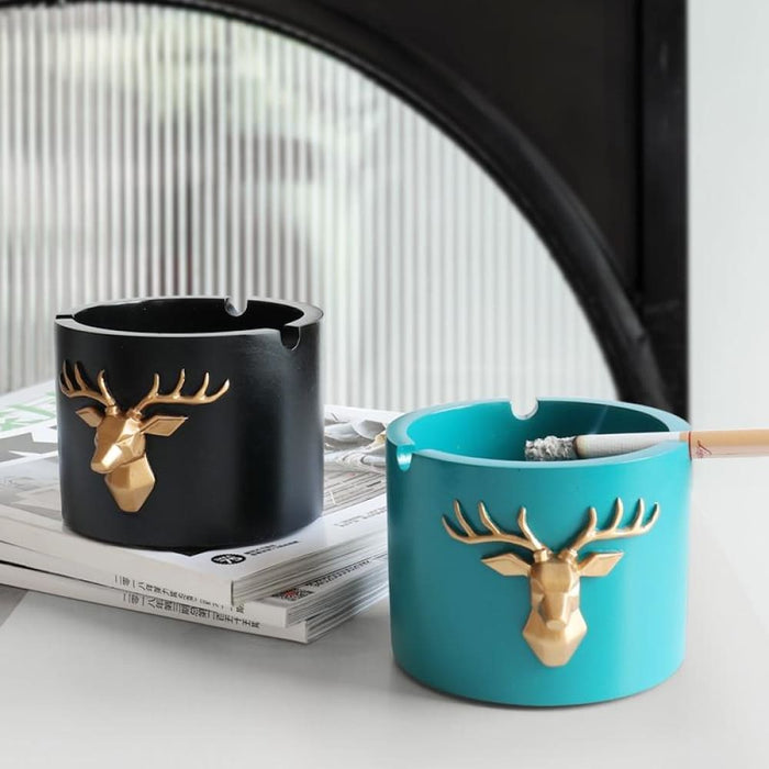 Deer Head Pattern Windproof Ashtray for Home Office Hotel