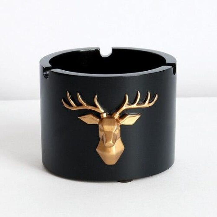 Deer Head Pattern Windproof Ashtray for Home Office Hotel