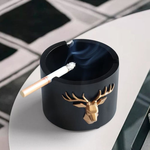 Deer Head Pattern Windproof Ashtray For Home Office Hotel