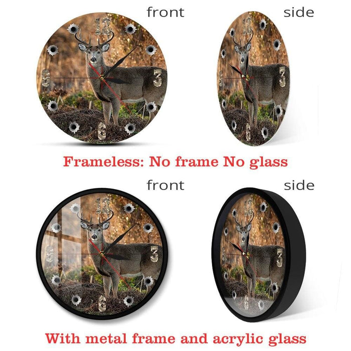 Deer Hunter Camera Sniper Big Buck Round Wall Clock Hunting
