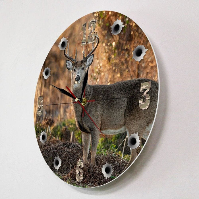 Deer Hunter Camera Sniper Big Buck Round Wall Clock Hunting