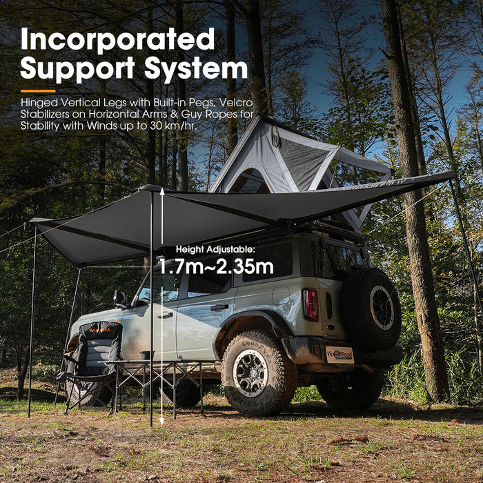 180 Degree Free-Standing Awning With "L" Bracket 600D Double-Ripstop