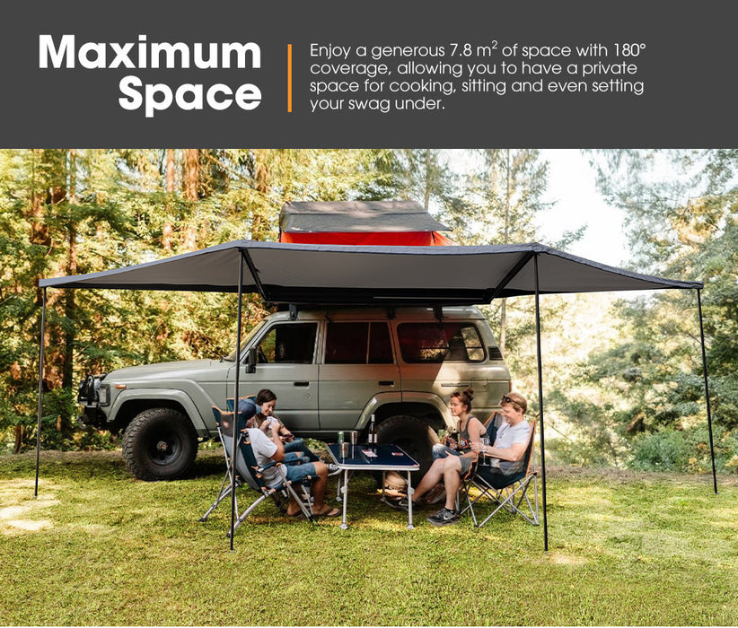 180 Degree Free-Standing Awning With "L" Bracket 600D Double-Ripstop