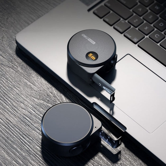 Deli 5m Measuring Tape Black Carbon Steel Material High