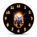 Demon Skull in Fire with Burning Numbers Modern Wall Clock