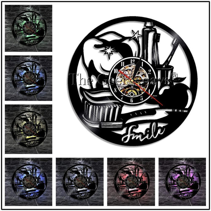 Dentist Vinyl Record Wall Clock Dentistry Office Art