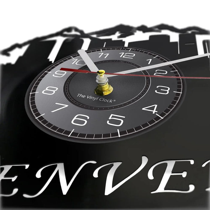 Denver Skyline Vinyl Record Wall Clock