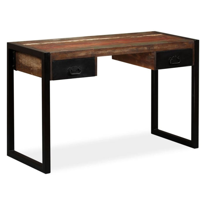 Desk with 2 Drawers Solid Reclaimed Wood 120x50x76 Cm Xaakbp