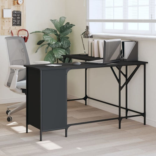 Desk Black 141x141x75 Cm Engineered Wood Ntipki